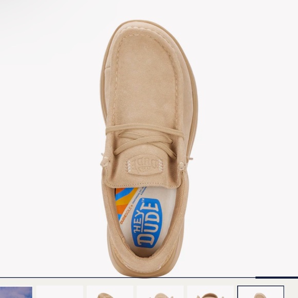 Tan Suede Loafers with Moccasin Stitching- WOMEN’s Hey Dude’s - Picture 3 of 5